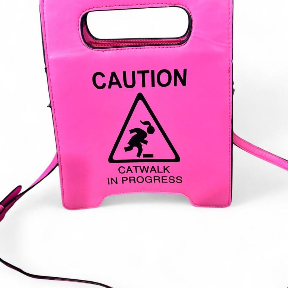 Hot pink caution catwalk in